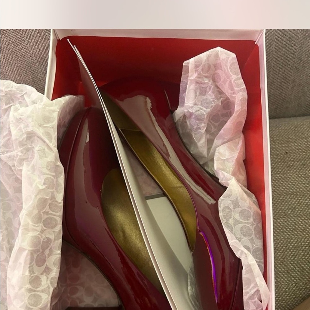 Coach Glossy Burgundy Heels